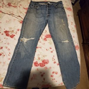 Distressed Levi's 501 jeans